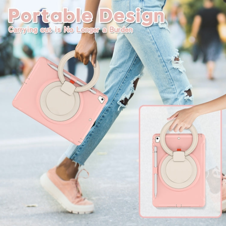 Shockproof TPU + PC Protective Case with 360 Degree Rotation Foldable Handle Grip Holder & Pen Slot For iPad 9.7 2018 / 2017 / Air 2 / Pro 9.7(Cherry Blossoms Pink) - iPad 9.7 (2018) & (2017) Cases by buy2fix | Online Shopping UK | buy2fix