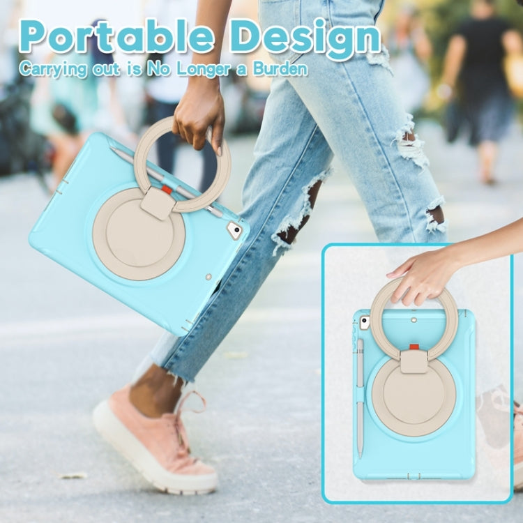 Shockproof TPU + PC Protective Case with 360 Degree Rotation Foldable Handle Grip Holder & Pen Slot For iPad 9.7 2018 / 2017 / Air 2 / Pro 9.7(Ice Crystal Blue) - iPad 9.7 (2018) & (2017) Cases by buy2fix | Online Shopping UK | buy2fix