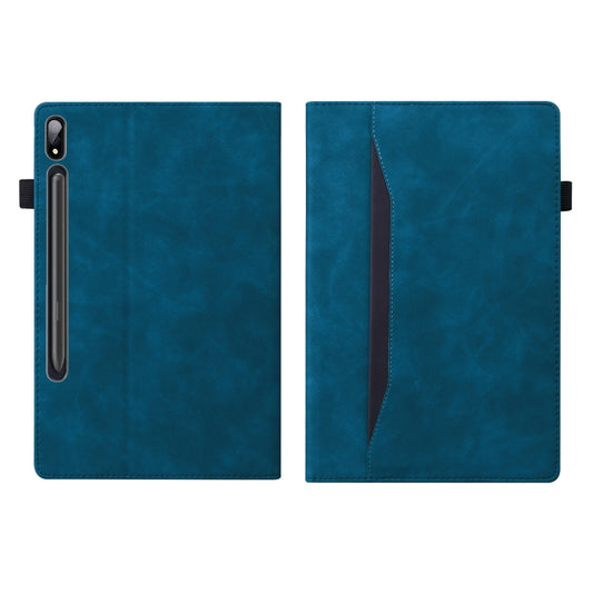 For Samsung Galaxy Tab S8+ / Tab S8 Plus / Tab S7 FE / Tab S7+ SM-T970 / SM-T976B Business Shockproof Horizontal Flip Leather Case with Holder & Card Slots & Photo Frame & Pen Slot & Sleep / Wake-up Function(Blue) by buy2fix