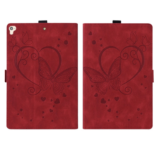 Love Butterfly Pattern Horizontal Flip Leather Case with Holder & Sleep / Wake-up Function For iPad 9.7 (2017) (2018) / Air 2 Pro(Red) - iPad 9.7 (2018) & (2017) Cases by buy2fix | Online Shopping UK | buy2fix