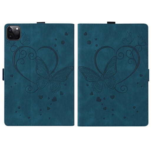 For iPad Pro 12.9 (2020) / (2021) Love Butterfly Pattern Horizontal Flip Leather Tablet Case with Holder & Sleep / Wake-up Function(Blue) - iPad Pro 12.9 (2020) Cases by buy2fix | Online Shopping UK | buy2fix