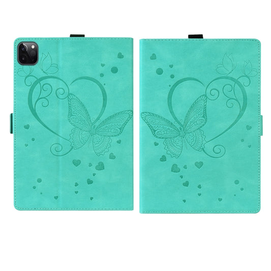 For iPad Pro 11 2022 / 2021 / 2018 / Air 2020 10.9 Love Butterfly Pattern Horizontal Flip Leather Tablet Case with Holder & Sleep / Wake-up Function(Green) - iPad Pro 11 (2022/2021) Cases by buy2fix | Online Shopping UK | buy2fix