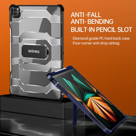 For iPad Pro 11 2022 / 2021 / 2020 / 2018 / Air 2020 10.9 wlons Explorer Series PC + TPU Tablet Case with Folding Holder(Matte Transparent) - iPad Pro 11 (2022/2021) Cases by wlons | Online Shopping UK | buy2fix