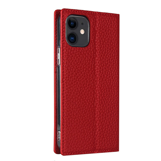 For iPhone 12 mini Litchi Genuine Leather Phone Case (Red) - iPhone 12 mini Cases by buy2fix | Online Shopping UK | buy2fix