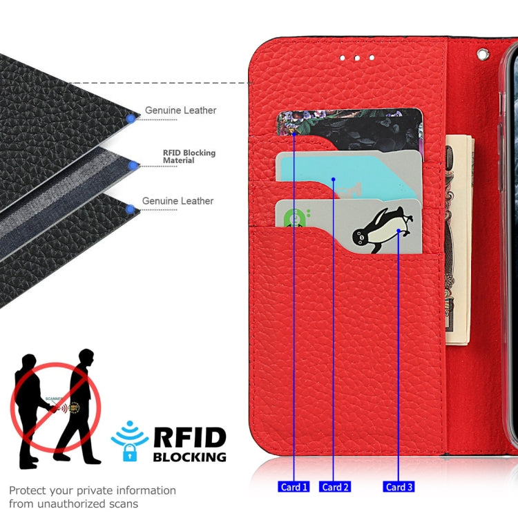 For iPhone XR Litchi Genuine Leather Phone Case(Red) - More iPhone Cases by buy2fix | Online Shopping UK | buy2fix