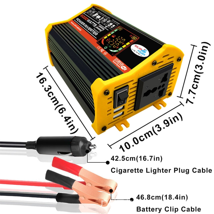 Legend III Generation DC12V to AC110V 6000W Modified Square Wave Car Power Inverter with LED Display(Black) - Modified Square Wave by buy2fix | Online Shopping UK | buy2fix