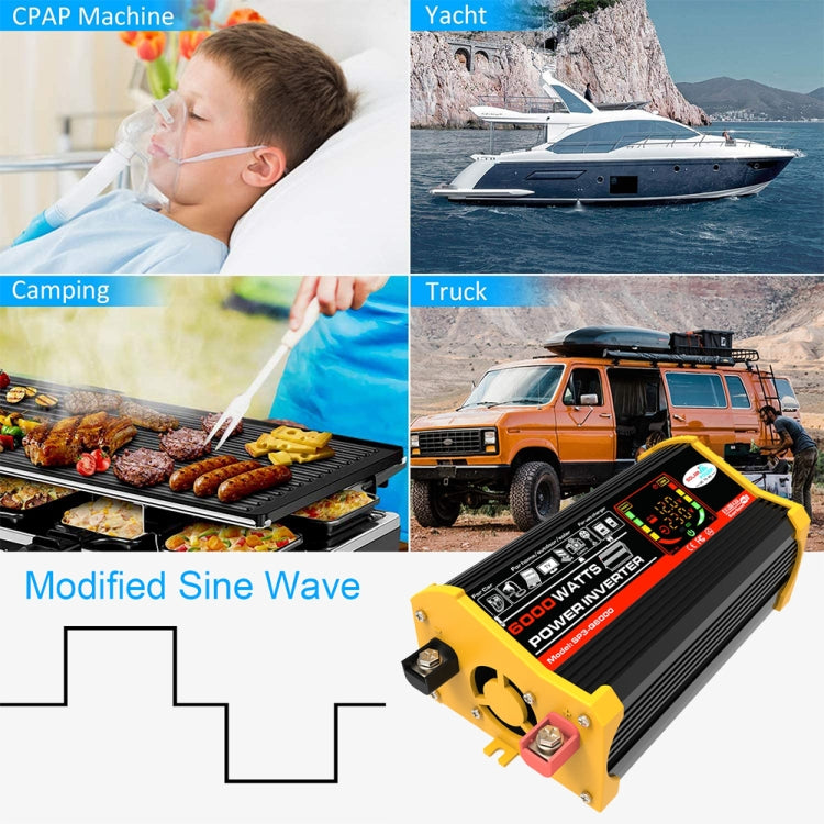 Legend III Generation DC12V to AC110V 6000W Modified Square Wave Car Power Inverter with LED Display(Black) - Modified Square Wave by buy2fix | Online Shopping UK | buy2fix