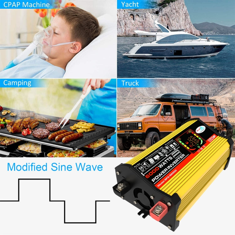 Legend III Generation DC12V to AC110V 6000W Modified Square Wave Car Power Inverter with LED Display(Yellow) - Modified Square Wave by buy2fix | Online Shopping UK | buy2fix