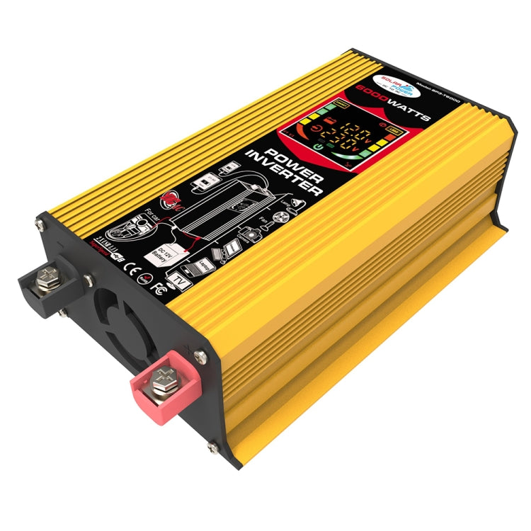 Tang III Generation 12V to 110V 6000W Modified Square Wave Car Power Inverter with LCD Display & Dual USB(Yellow) - Modified Square Wave by buy2fix | Online Shopping UK | buy2fix