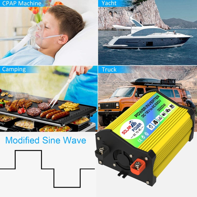 Legend I Generation DC12V to AC110V 3000W Modified Square Wave Car Power Inverter(Yellow) - Modified Square Wave by buy2fix | Online Shopping UK | buy2fix