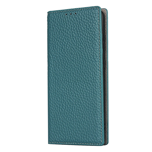 For Samsung Galaxy S20Litchi Genuine Leather Phone Case(Sky Blue) - Galaxy Phone Cases by buy2fix | Online Shopping UK | buy2fix