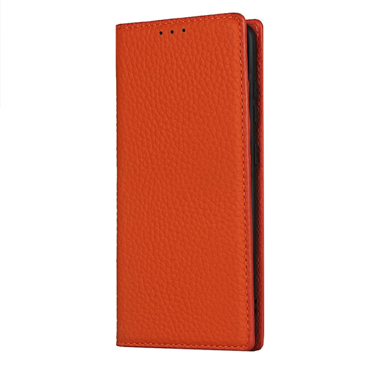For Samsung Galaxy S20 Litchi Genuine Leather Phone Case(Orange) - Galaxy Phone Cases by buy2fix | Online Shopping UK | buy2fix