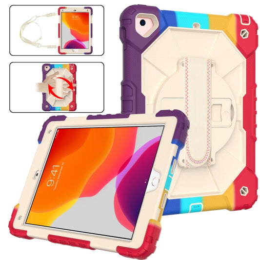 Contrast Color Robot Shockproof Silicon + PC Protective Case with Holder & Shoulder Strap For iPad 9.7 (2018) & (2017) / Air 2 / Air(Colorful Red) - iPad 9.7 (2018) & (2017) Cases by buy2fix | Online Shopping UK | buy2fix
