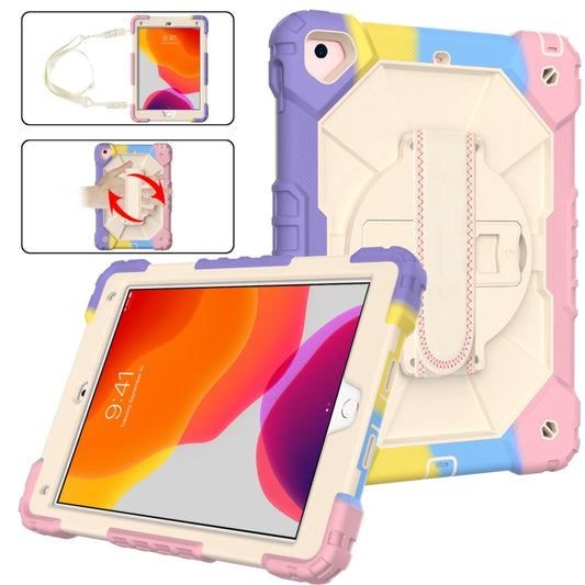 Contrast Color Robot Shockproof Silicon + PC Protective Case with Holder & Shoulder Strap For iPad 9.7 (2018) & (2017) / Air 2 / Air(Colorful Purple) - iPad 9.7 (2018) & (2017) Cases by buy2fix | Online Shopping UK | buy2fix
