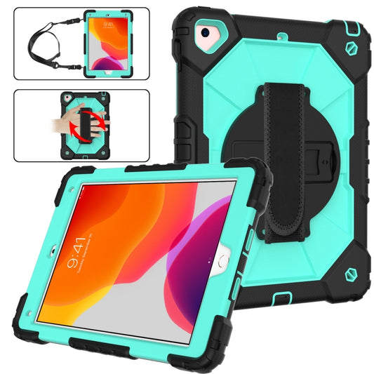 Contrast Color Robot Shockproof Silicon + PC Protective Case with Holder & Shoulder Strap For iPad 9.7 (2018) & (2017) / Air 2 / Air(Black+Mint) - iPad 9.7 (2018) & (2017) Cases by buy2fix | Online Shopping UK | buy2fix