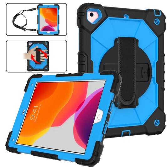Contrast Color Robot Shockproof Silicon + PC Protective Case with Holder & Shoulder Strap For iPad 9.7 (2018) & (2017) / Air 2 / Air(Black+Blue) - iPad 9.7 (2018) & (2017) Cases by buy2fix | Online Shopping UK | buy2fix