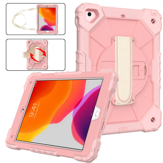 Contrast Color Robot Shockproof Silicon + PC Protective Case with Holder & Shoulder Strap For iPad 9.7 (2018) & (2017) / Air 2 / Air(Rose Gold) - iPad 9.7 (2018) & (2017) Cases by buy2fix | Online Shopping UK | buy2fix