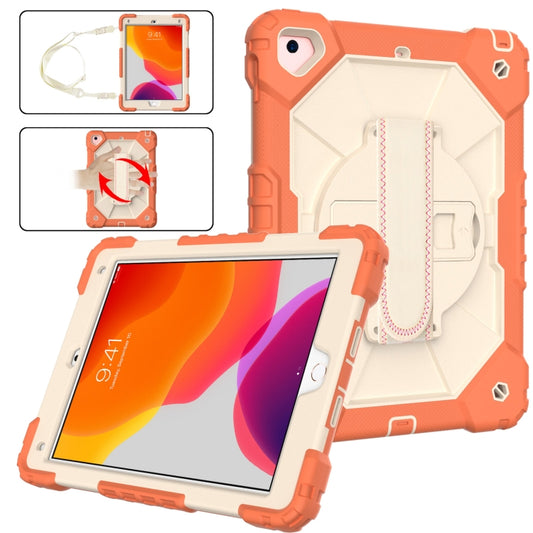 Contrast Color Robot Shockproof Silicon + PC Protective Case with Holder & Shoulder Strap For iPad 9.7 (2018) & (2017) / Air 2 / Air(Coral Orange+Beige) - iPad 9.7 (2018) & (2017) Cases by buy2fix | Online Shopping UK | buy2fix