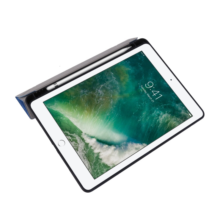 For iPad 10.2 2021 / 2020 / 2019 / iPad 10.2 2020 Silk Texture Horizontal Deformation Flip Leather Case with Holder & Pen Slot(Blue) - iPad 10.2 Cases by buy2fix | Online Shopping UK | buy2fix