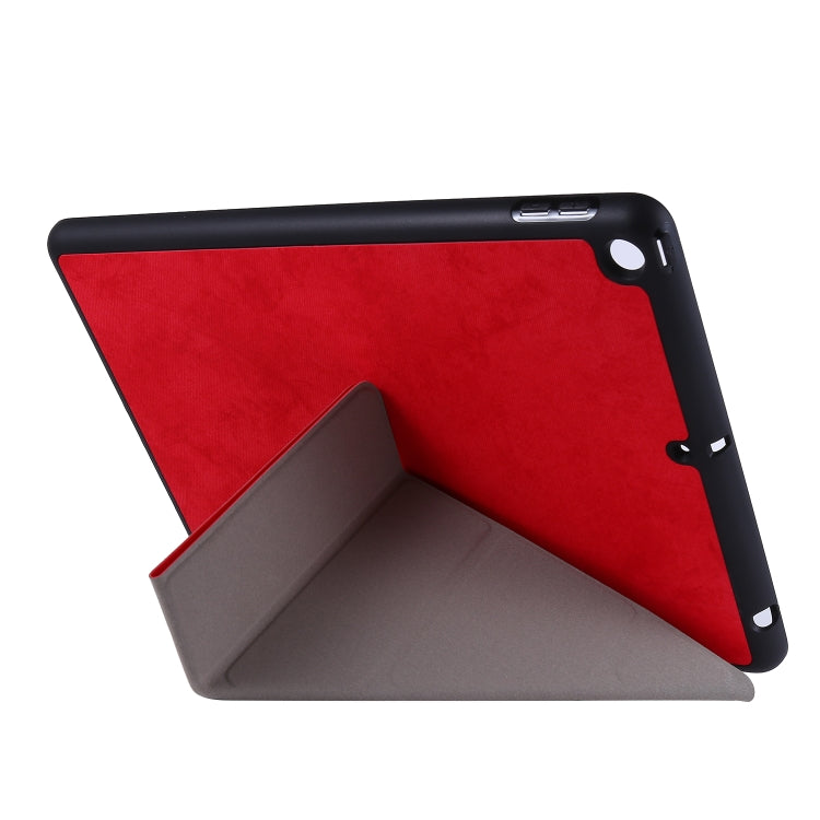 For iPad 10.2 2021 / 2020 / 2019 / iPad 10.2 2020 Silk Texture Horizontal Deformation Flip Leather Case with Holder & Pen Slot(Red) - iPad 10.2 Cases by buy2fix | Online Shopping UK | buy2fix
