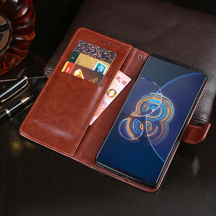 For Asus Zenfone 8 Flip idewei Crazy Horse Texture Horizontal Flip Leather Case with Holder & Card Slots & Wallet(Brown) - ASUS Cases by idewei | Online Shopping UK | buy2fix
