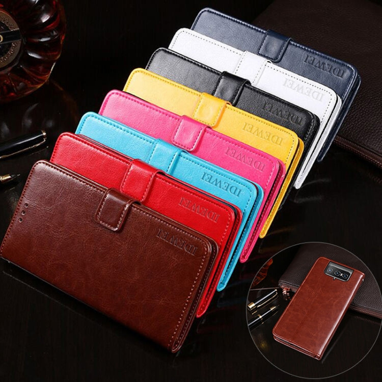 For Asus Zenfone 8 Flip idewei Crazy Horse Texture Horizontal Flip Leather Case with Holder & Card Slots & Wallet(Brown) - ASUS Cases by idewei | Online Shopping UK | buy2fix