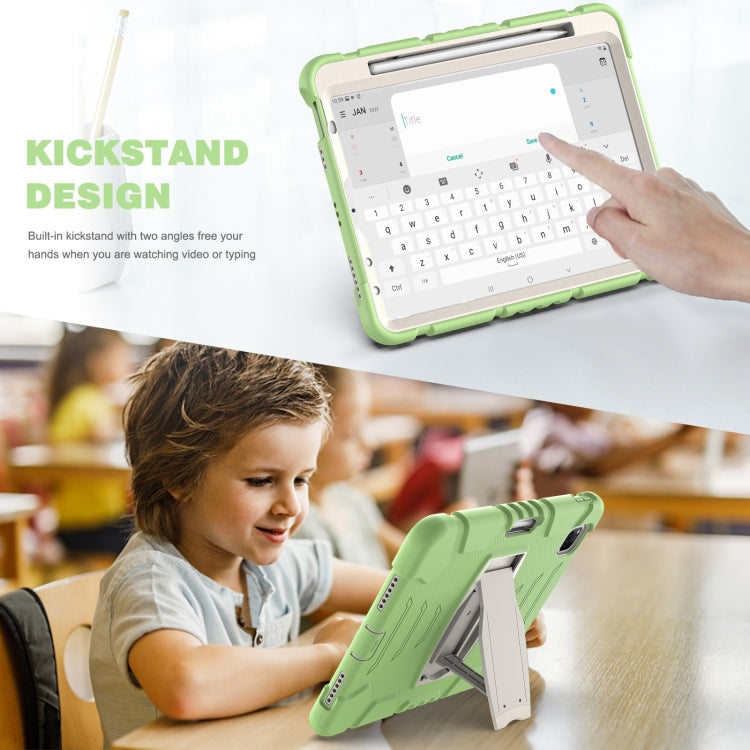 For iPad Pro 11 2022 / 2021 / 2020 / 2018 3-Layer Protection Screen Frame + PC + Silicone Shockproof Combination Tablet Case with Holder(Matcha Green) - iPad Pro 11 (2022/2021) Cases by buy2fix | Online Shopping UK | buy2fix