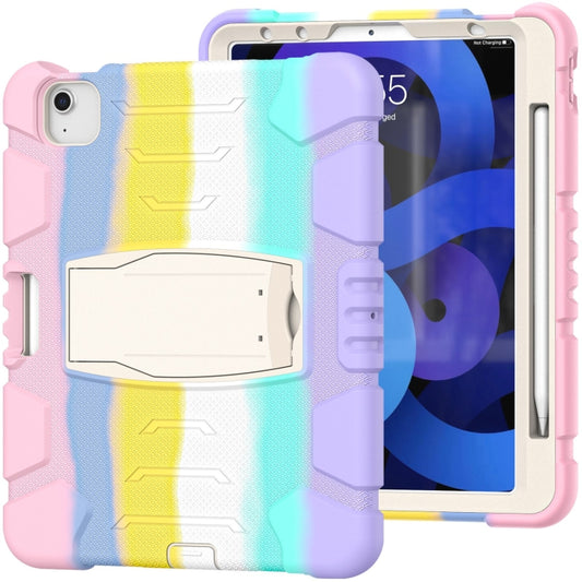 3-Layer PC + Silicone Shockproof Tablet Case with Holder For iPad Air 2020 / 2022 10.9 / Pro 11 2022 / 2021 / 2020 / 2018(Colorful Pink) - iPad Air (2022) / (2020) 10.9 Cases by buy2fix | Online Shopping UK | buy2fix