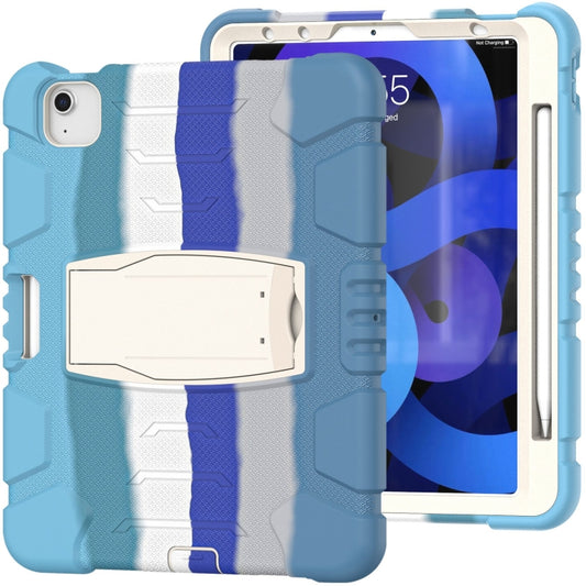 3-Layer PC + Silicone Shockproof Tablet Case with Holder For iPad Air 2020 / 2022 10.9 / Pro 11 2022 / 2021 / 2020 / 2018Colorful Blue) - iPad Air (2022) / (2020) 10.9 Cases by buy2fix | Online Shopping UK | buy2fix