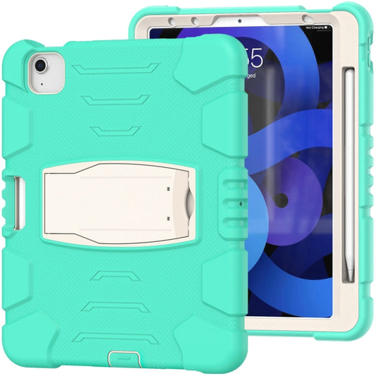 3-Layer PC + Silicone Shockproof Tablet Case with Holder For iPad Air 2020 / 2022 10.9 / Pro 11 2022 / 2021 / 2020 / 2018(Mint Green) - iPad Air (2022) / (2020) 10.9 Cases by buy2fix | Online Shopping UK | buy2fix