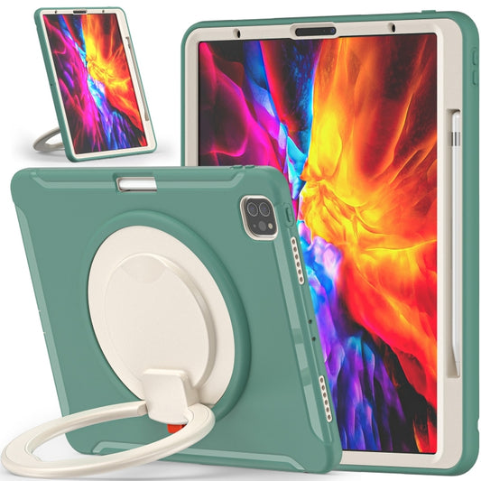 Shockproof TPU + PC Protective Case with 360 Degree Rotation Foldable Handle Grip Holder & Pen Slot For iPad Pro 12.9 2020 / 2018(Emmerald Green) - More iPad Cases by buy2fix | Online Shopping UK | buy2fix