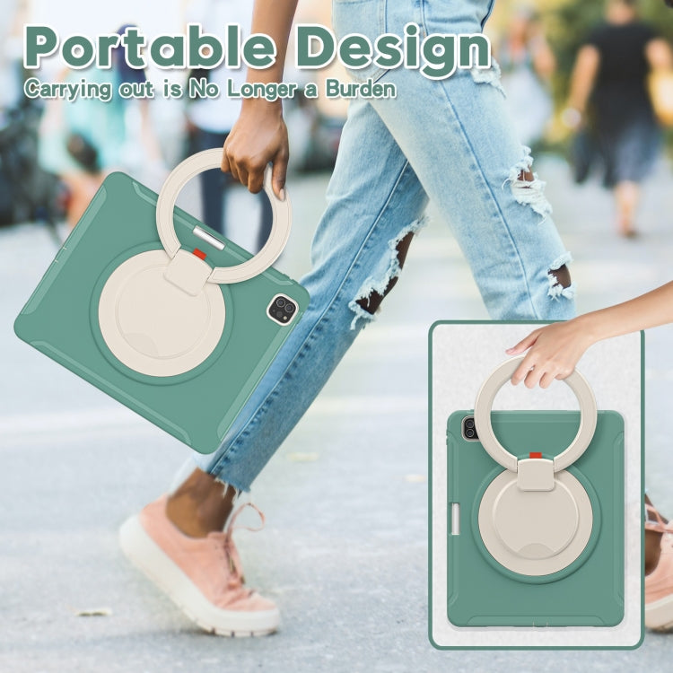 Shockproof TPU + PC Protective Case with 360 Degree Rotation Foldable Handle Grip Holder & Pen Slot For iPad Pro 12.9 2020 / 2018(Emmerald Green) - More iPad Cases by buy2fix | Online Shopping UK | buy2fix