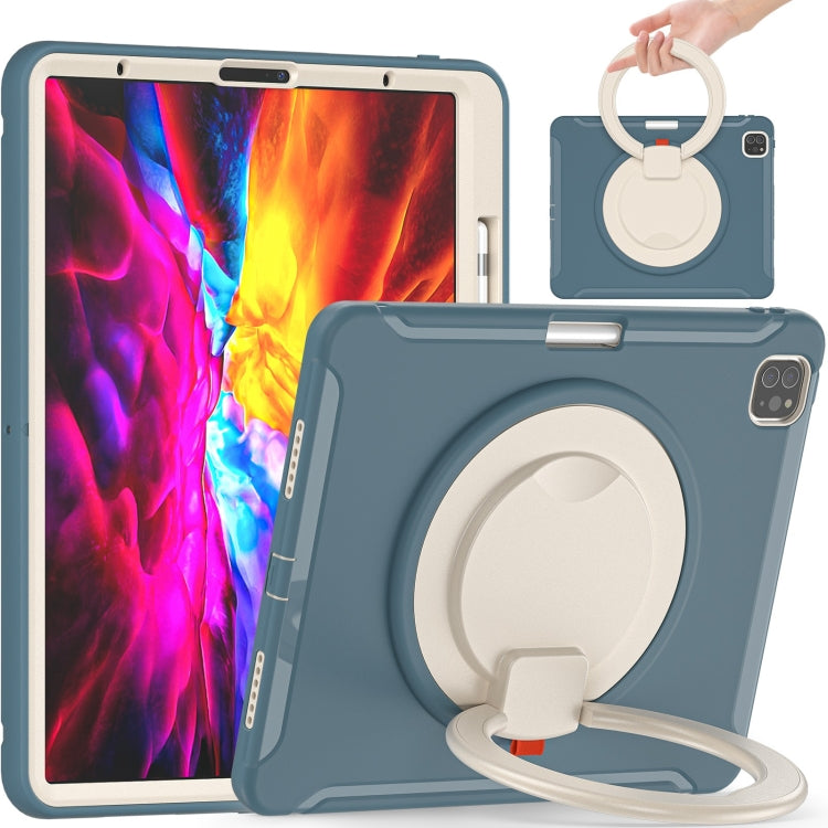 Shockproof TPU + PC Protective Case with 360 Degree Rotation Foldable Handle Grip Holder & Pen Slot For iPad Pro 12.9 2020 / 2018(Cornflower Blue) - More iPad Cases by buy2fix | Online Shopping UK | buy2fix