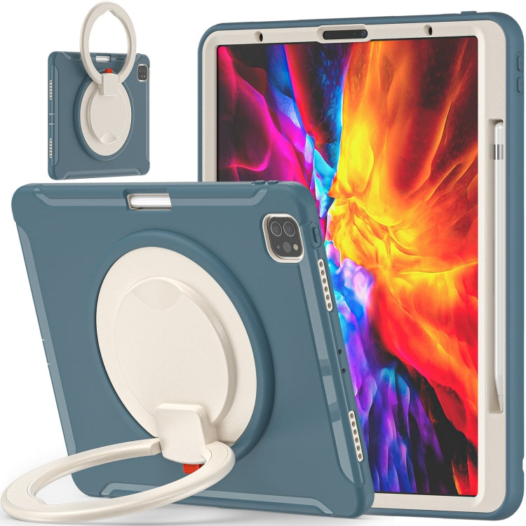 Shockproof TPU + PC Protective Case with 360 Degree Rotation Foldable Handle Grip Holder & Pen Slot For iPad Pro 12.9 2020 / 2018(Cornflower Blue) - More iPad Cases by buy2fix | Online Shopping UK | buy2fix