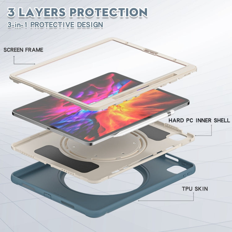 Shockproof TPU + PC Protective Case with 360 Degree Rotation Foldable Handle Grip Holder & Pen Slot For iPad Pro 12.9 2020 / 2018(Cornflower Blue) - More iPad Cases by buy2fix | Online Shopping UK | buy2fix