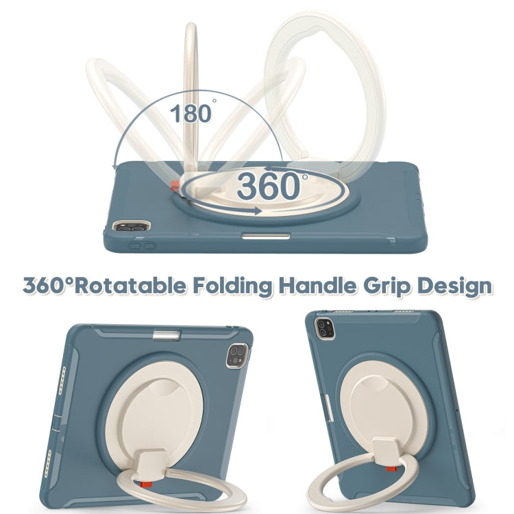 Shockproof TPU + PC Protective Case with 360 Degree Rotation Foldable Handle Grip Holder & Pen Slot For iPad Pro 12.9 2020 / 2018(Cornflower Blue) - More iPad Cases by buy2fix | Online Shopping UK | buy2fix