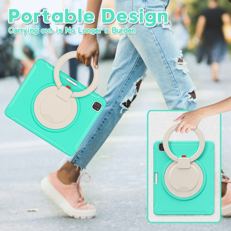 Shockproof TPU + PC Protective Case with 360 Degree Rotation Foldable Handle Grip Holder & Pen Slot For iPad Pro 12.9 2020 / 2018(Mint Green) - More iPad Cases by buy2fix | Online Shopping UK | buy2fix