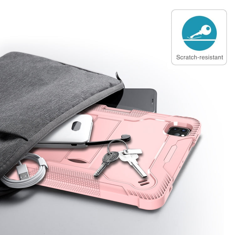 For iPad Pro 11 inch 2020 Silicone PC Shockproof Tablet Case with Holder (Rose Gold) - iPad Pro 11 (2020) Cases by buy2fix | Online Shopping UK | buy2fix