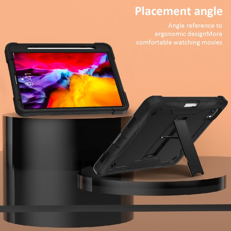 For iPad Pro 11 inch 2020 Silicone PC Shockproof Tablet Case with Holder (Black) - iPad Pro 11 (2020) Cases by buy2fix | Online Shopping UK | buy2fix