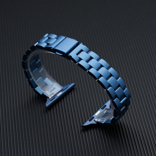 Three-beads Steel Watch Band For Apple Watch Series 9&8&7 41mm / SE 3&SE 2&6&SE&5&4 40mm / 3&2&1 38mm (Blue) by buy2fix
