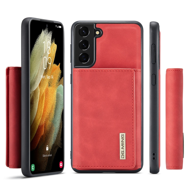 For Samsung Galaxy S21 DG.MING M1 Series 3-Fold Multi Card Wallet Back Cover Shockproof Case with Holder Function(Red) by DG.MING