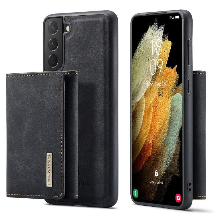 For Samsung Galaxy S21 DG.MING M1 Series 3-Fold Multi Card Wallet Back Cover Shockproof Case with Holder Function(Black) - Galaxy Phone Cases by DG.MING | Online Shopping UK | buy2fix