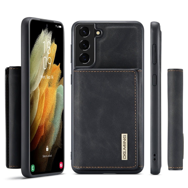 For Samsung Galaxy S21 DG.MING M1 Series 3-Fold Multi Card Wallet Back Cover Shockproof Case with Holder Function(Black) by DG.MING