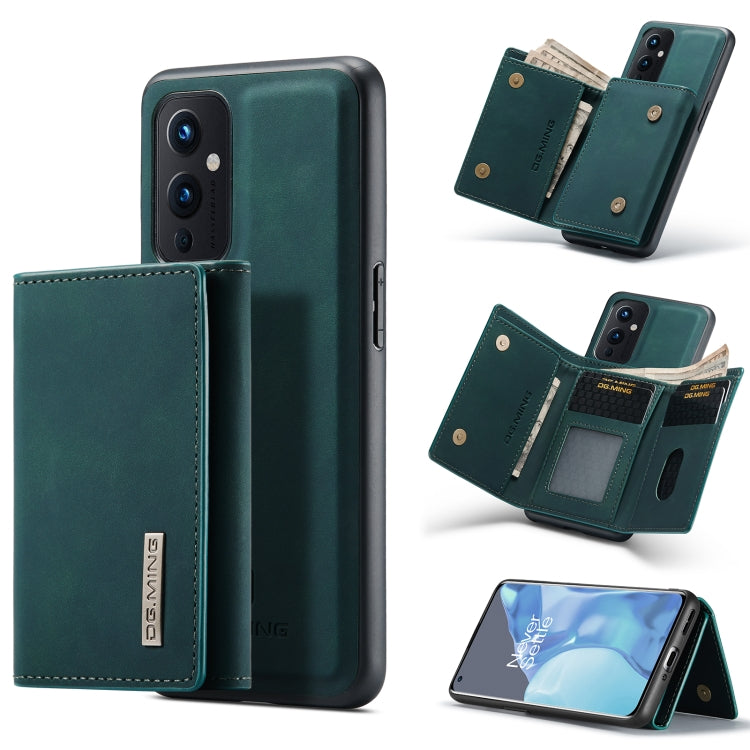 For OnePlus 9 (EU/NA) DG.MING M1 Series 3-Fold Multi Card Wallet Back Cover Shockproof Case with Holder Function(Green) - by DG.MING | Online Shopping UK | buy2fix