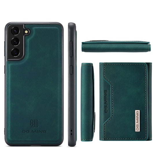 For Samsung Galaxy S21+ DG.MING M2 Series 3-Fold Multi Card Bag Back Cover Shockproof Case with Wallet & Holder Function(Green) by DG.MING