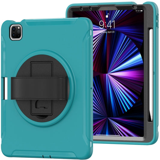 For iPad Pro 11 2022 / 2021 / 2020 / 2018 360 Degree Rotation PC + TPU Protective Tablet Case with Holder & Hand-strap & Pen Slot(Blue) - iPad Pro 11 (2022/2021) Cases by buy2fix | Online Shopping UK | buy2fix
