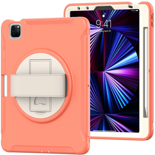 For iPad Pro 11 2022 / 2021 / 2020 / 2018 360 Degree Rotation PC + TPU Protective Tablet Case with Holder & Hand-strap & Pen Slot(Living Coral) - iPad Pro 11 (2022/2021) Cases by buy2fix | Online Shopping UK | buy2fix