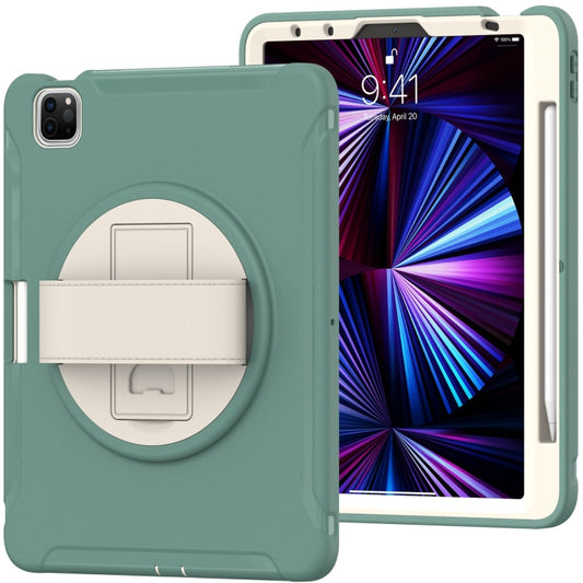 For iPad Pro 11 2022 / 2021 / 2020 / 2018 360 Degree Rotation PC + TPU Protective Tablet Case with Holder & Hand-strap & Pen Slot(Emmerald Green) - iPad Pro 11 (2022/2021) Cases by buy2fix | Online Shopping UK | buy2fix