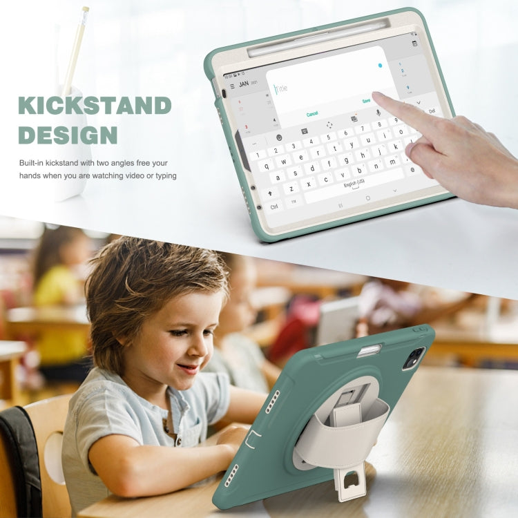For iPad Pro 11 2022 / 2021 / 2020 / 2018 360 Degree Rotation PC + TPU Protective Tablet Case with Holder & Hand-strap & Pen Slot(Emmerald Green) - iPad Pro 11 (2022/2021) Cases by buy2fix | Online Shopping UK | buy2fix