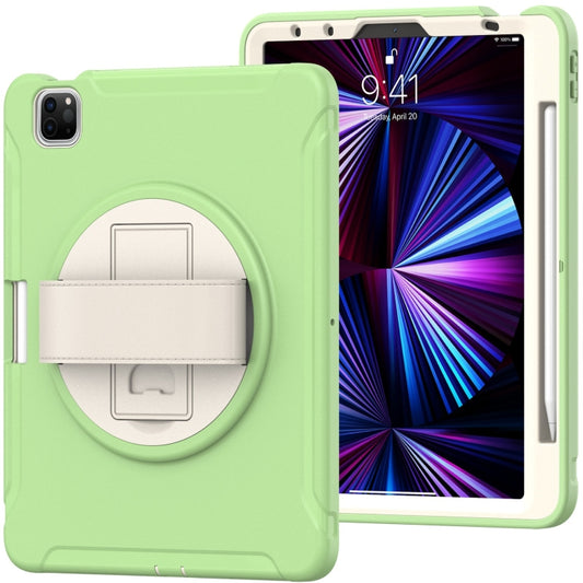 For iPad Pro 11 2022 / 2021 / 2020 / 2018 360 Degree Rotation PC + TPU Protective Tablet Case with Holder & Hand-strap & Pen Slot(Matcha Green) - iPad Pro 11 (2022/2021) Cases by buy2fix | Online Shopping UK | buy2fix